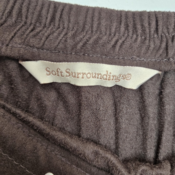 Soft Surroundings Brown Faux Suede‎ A-Line Maxi Skirt Women's L Western Boho Y2K - Picture 3 of 6